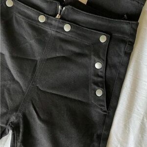 rag & bone High Rise Black Denim with Silver Accents